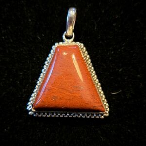 Silver and Red Coral Pendant